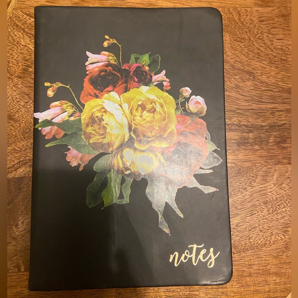 6/$12 Floral Black Notebook